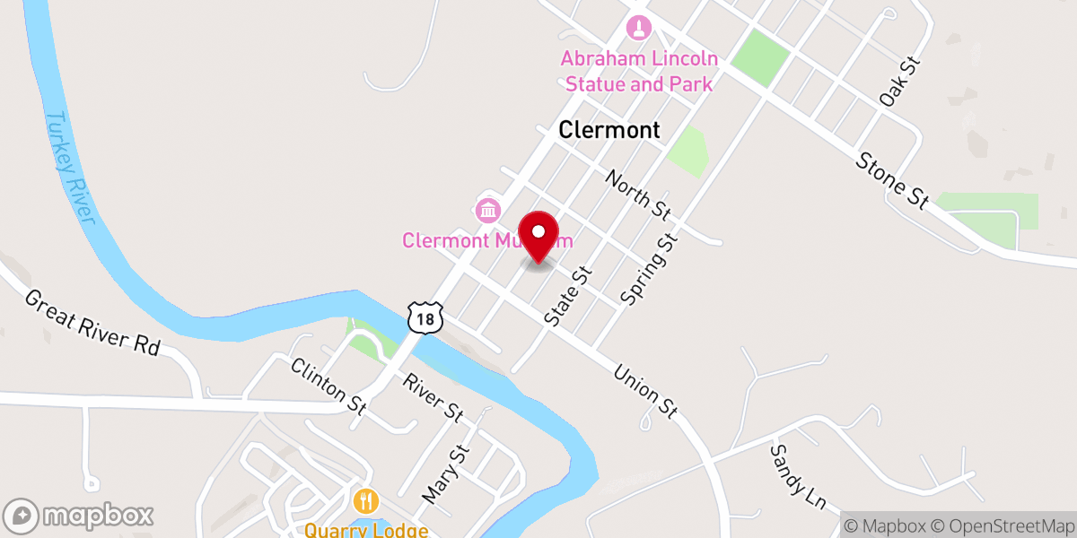 Map showing location of West Clermont Lutheran Church