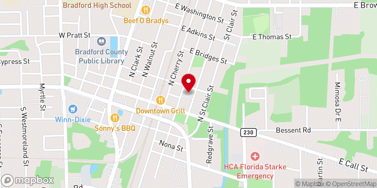 Map showing location of St Mark's Episcopal Church
