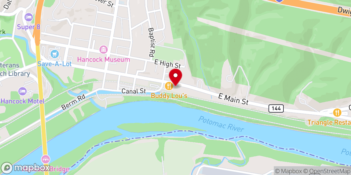 Map showing location of Hancock Presbyterian Church