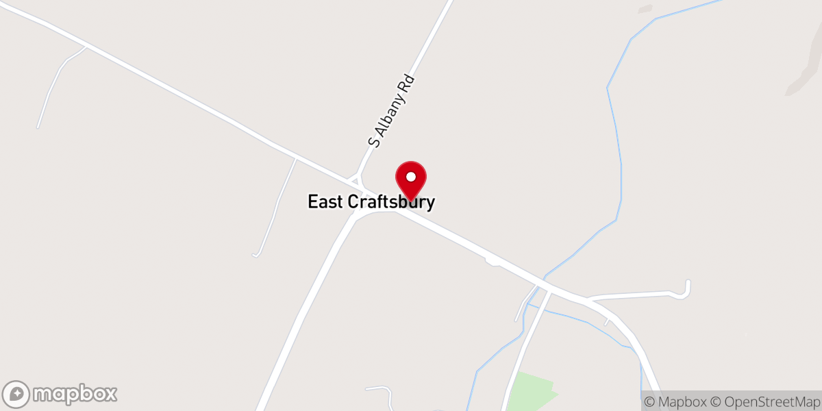Map showing location of East Craftsbury Presbyterian Church