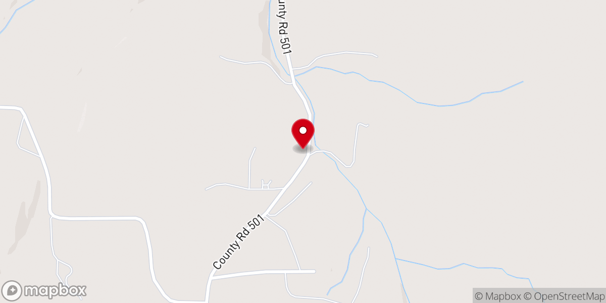 Map showing location of Cove Church
