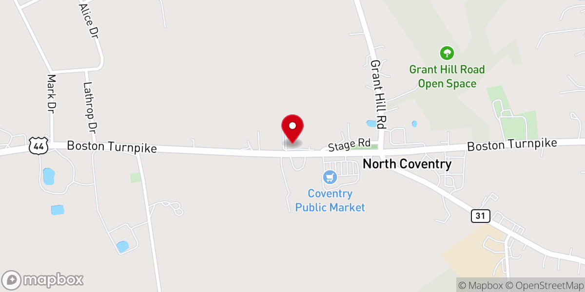 Map showing location of Second Congregational Church, UCC