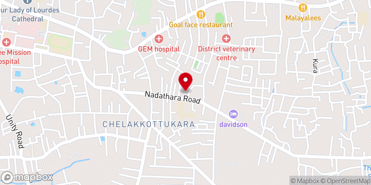 Map showing location of St. Sebastian's Church, Nellikunnu