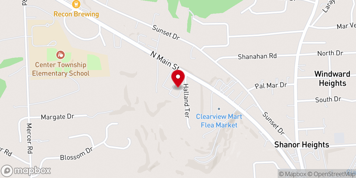 Map showing location of All Saints Parish - St. Andrew Roman Catholic Church