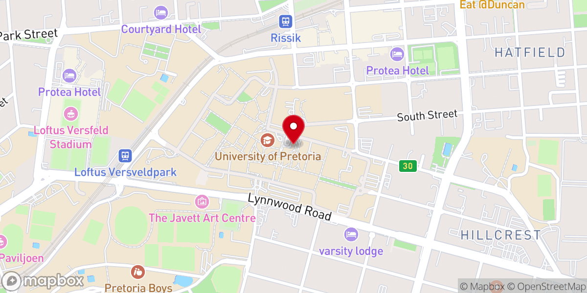 Map showing location of Tuks Chapel