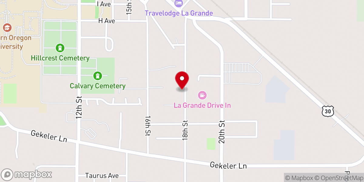 Map showing location of New Hope La Grande