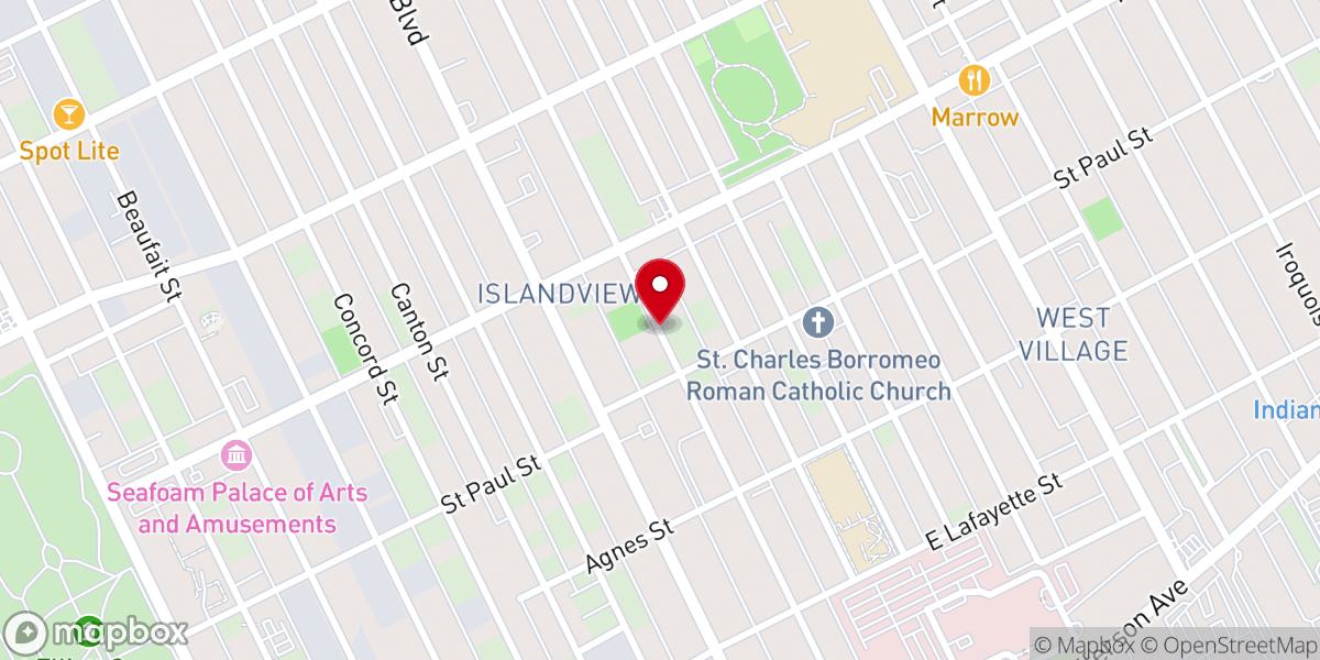 Map showing location of New Bride Baptist Church