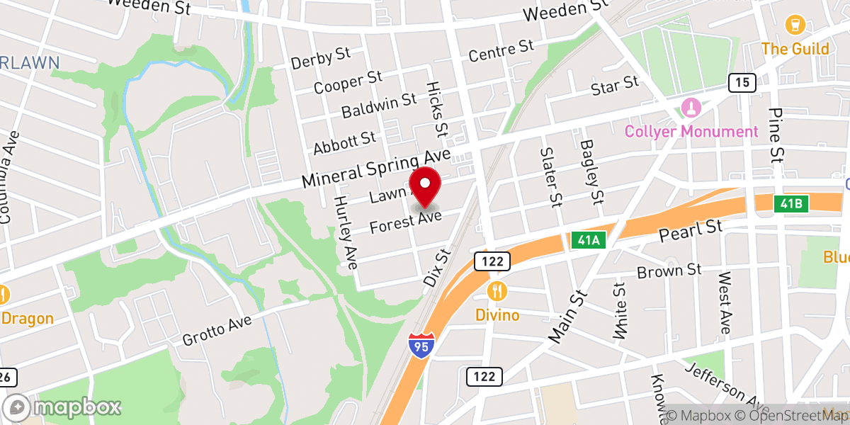 Map showing location of St Anthony's Parish Center