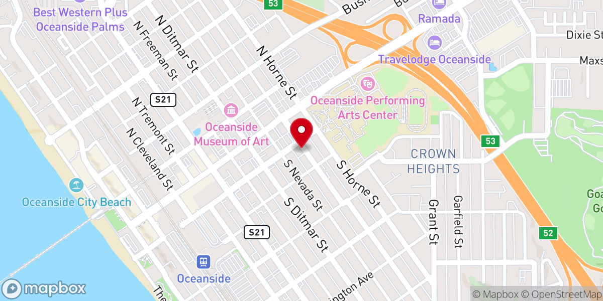 Map showing location of Oceanside Community Church