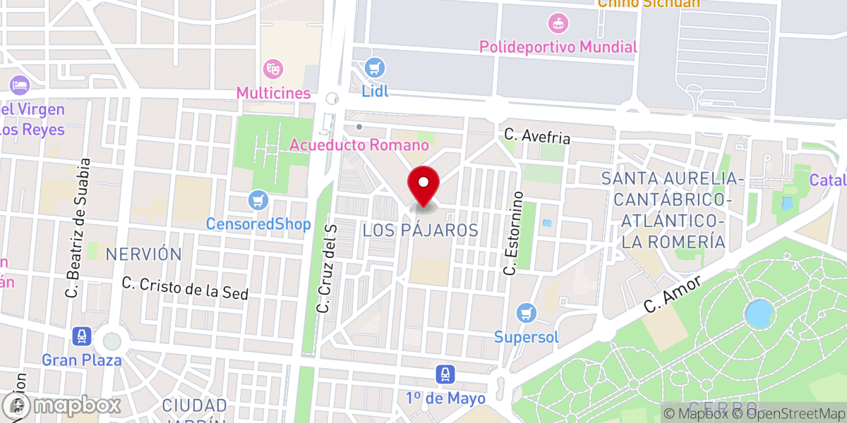 Map showing location of Parroquia Blanca Paloma en Sevilla