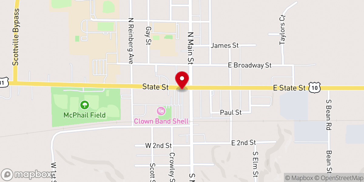 Map showing location of Beacon Ministries Inc