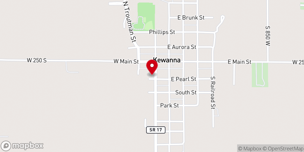 Map showing location of Kewanna Church of Christ