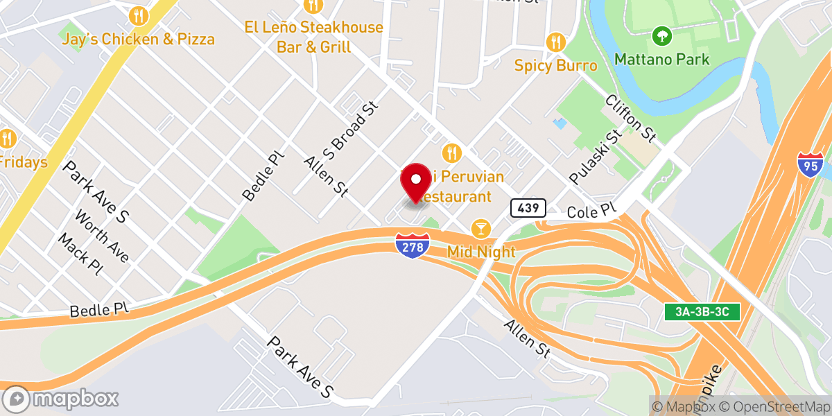 Map showing location of St. Hedwig Roman Catholic Church
