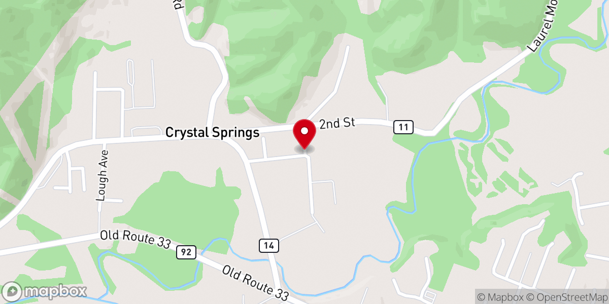 Map showing location of Crystal Springs Community Church