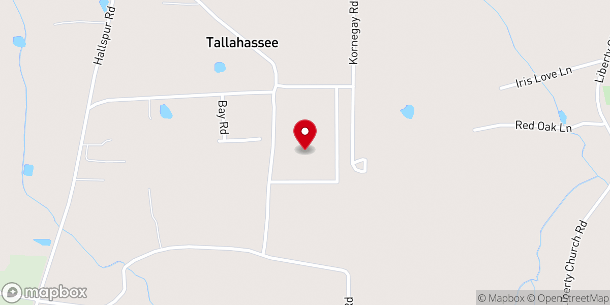 Map showing location of Tallassee Baptist Church