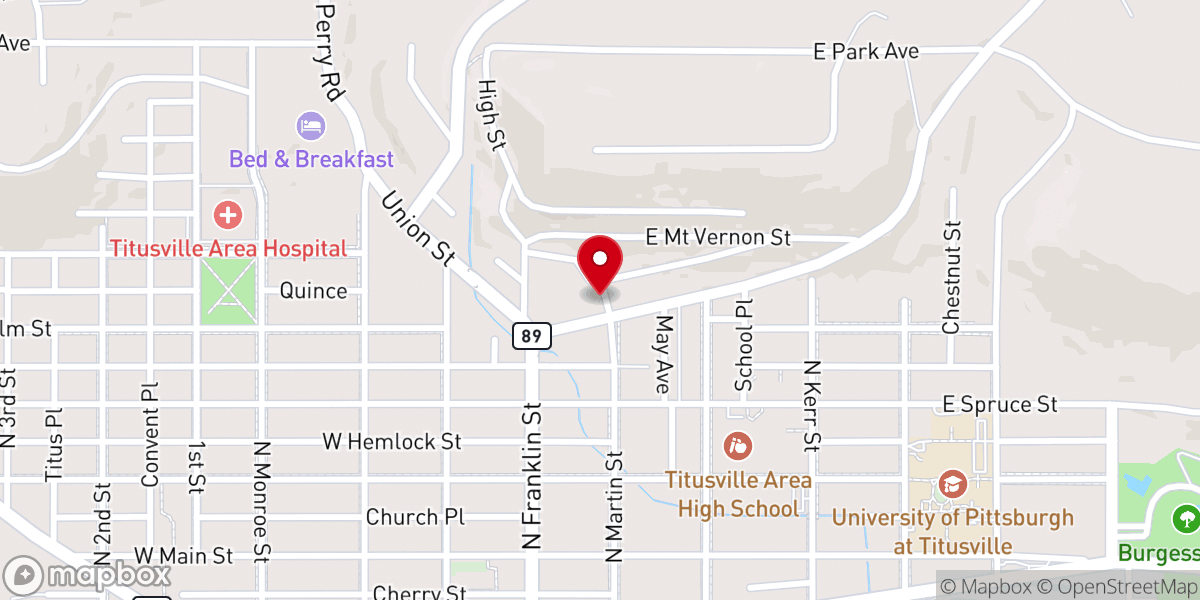 Map showing location of Saint Walburga Roman Catholic Church