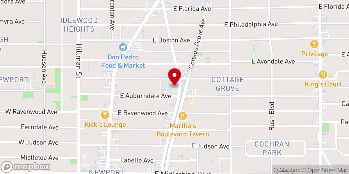 Map showing location of St. Dominic Catholic Church
