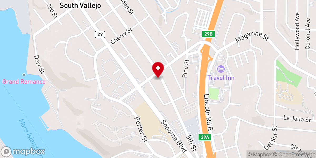 Map showing location of IAFCJ Vallejo