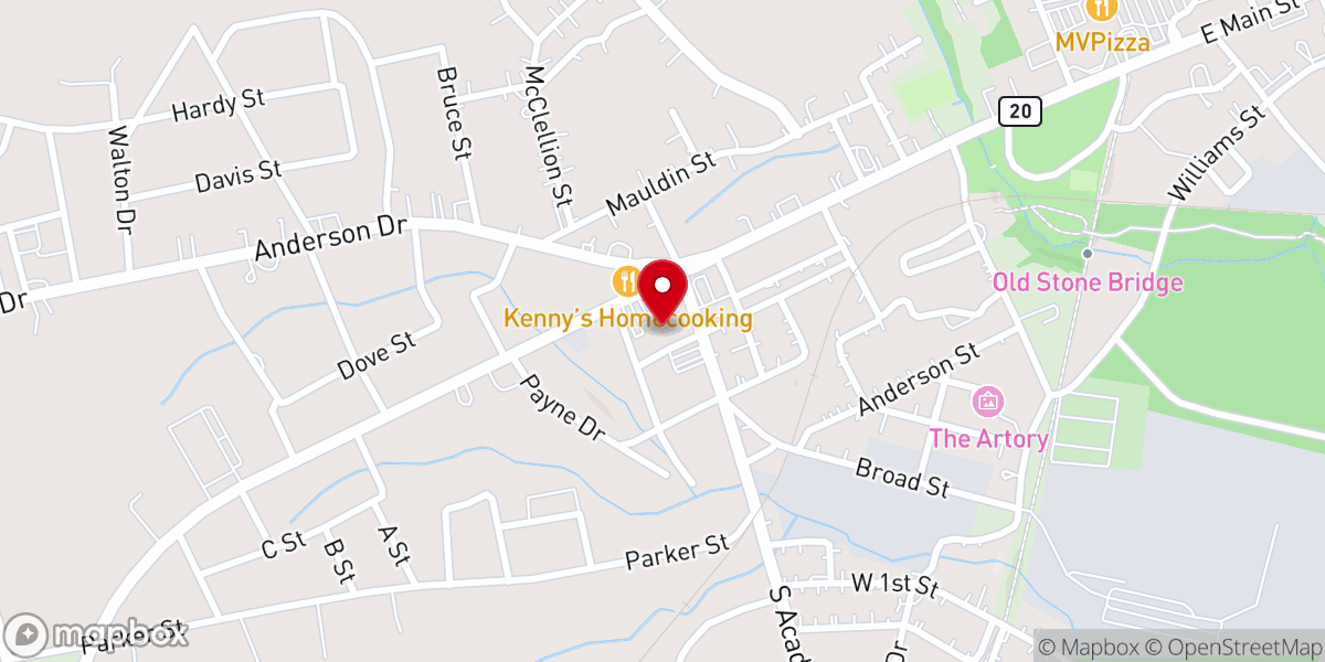 Map showing location of Calvary Baptist Church