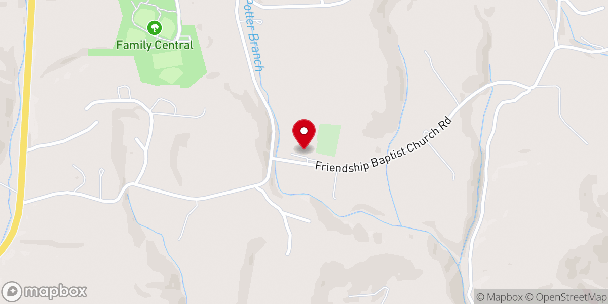Map showing location of Friendship Baptist Church