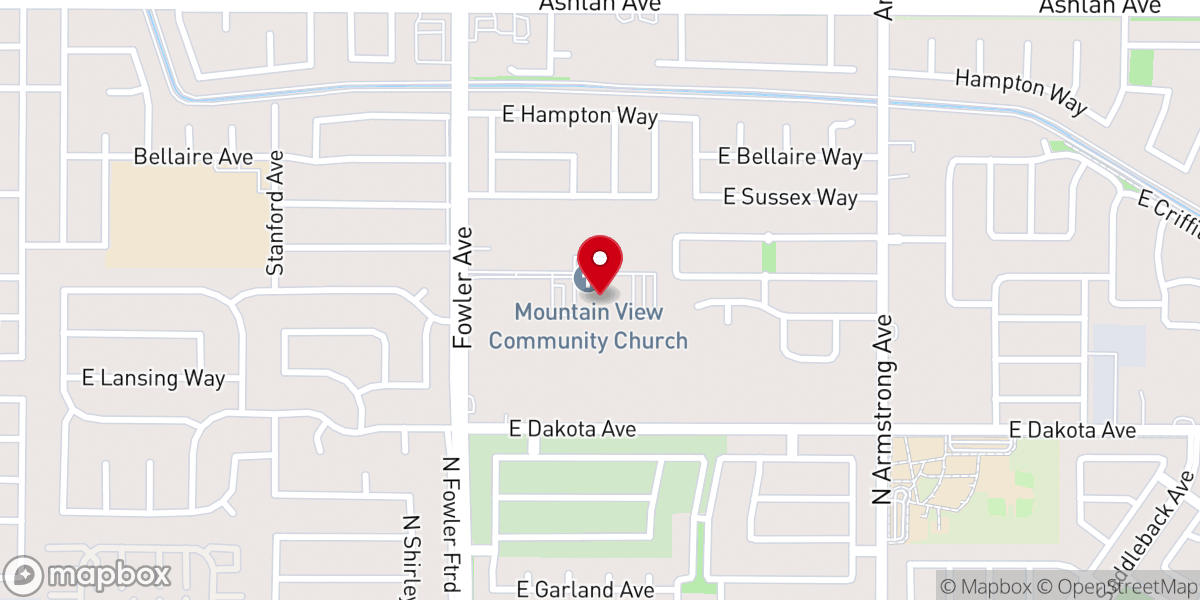 Map showing location of Mountain View Community Church