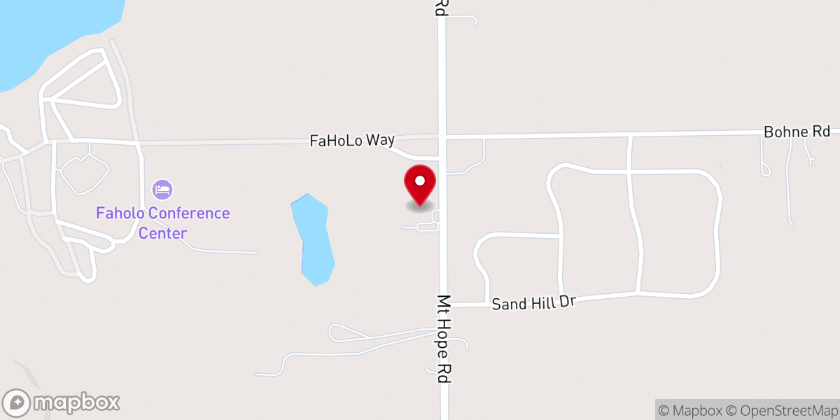 Map showing location of Grass Lake Assembly of God Church