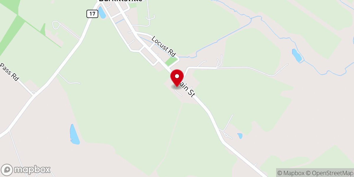 Map showing location of Burkittsville Ruritan Club