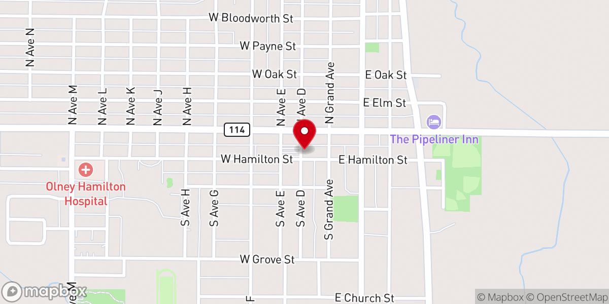 Map showing location of Hamilton Street Church of Christ