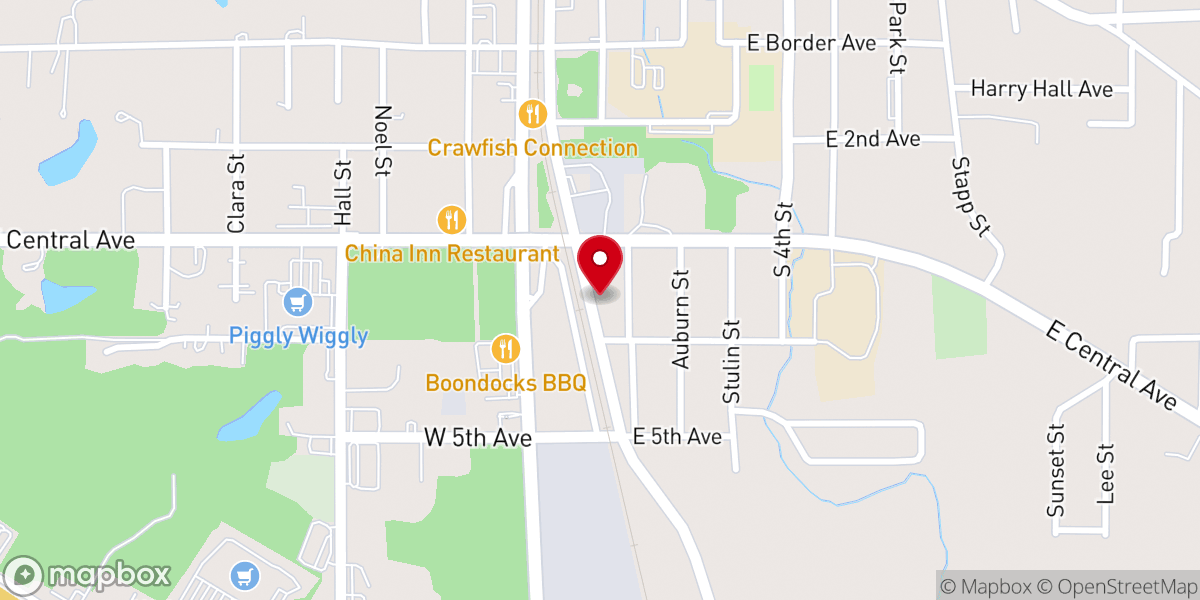 Map showing location of Wiggins Church of God in Christ - Food Distribution Center