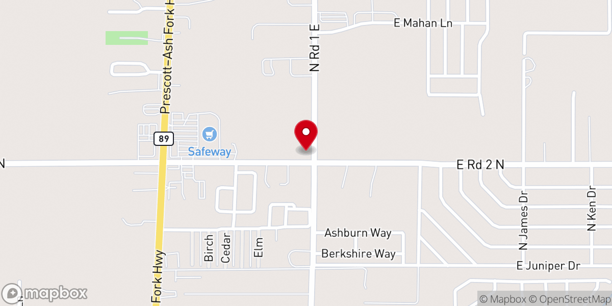 Map showing location of Hope Evangelical Lutheran Church