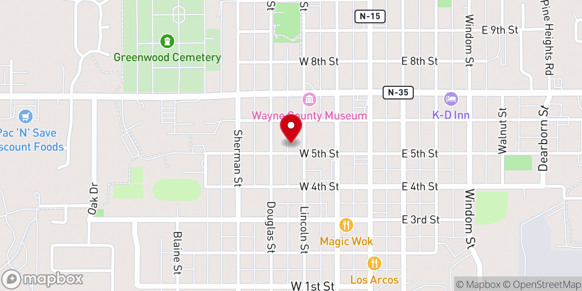Map showing location of Calvary Bible Evangelical Free Church