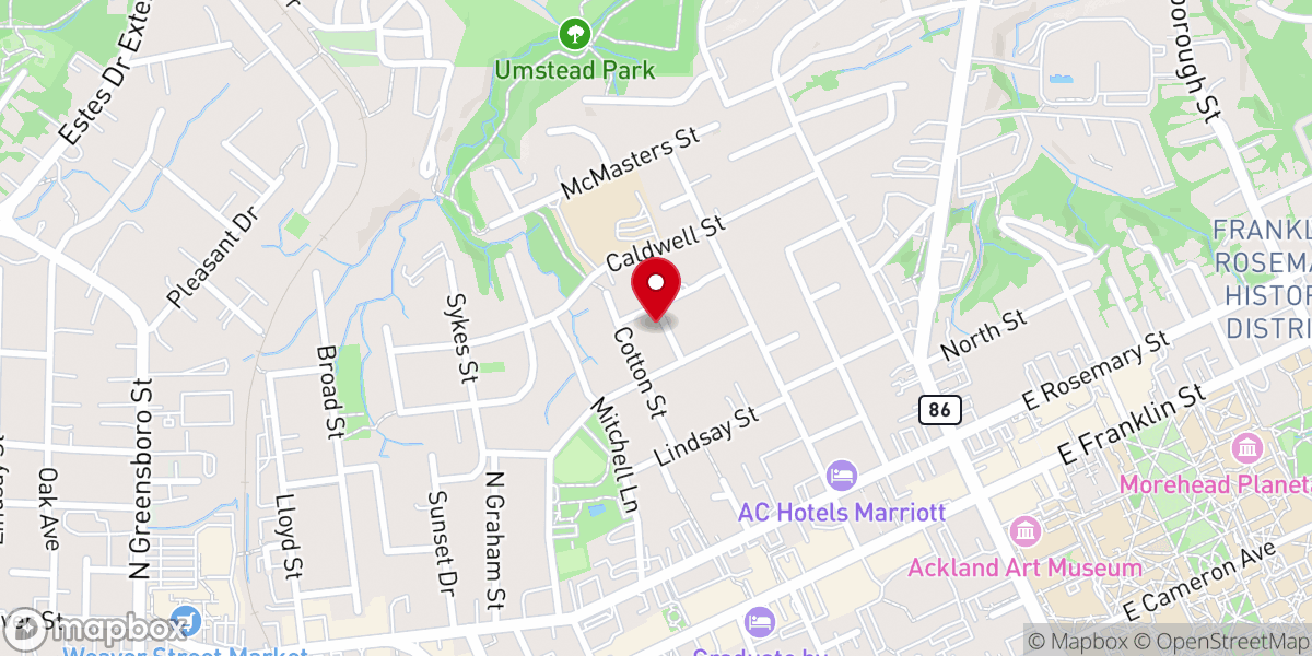 Map showing location of O'Bryant Chapel AME Zion Church