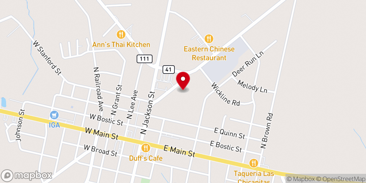 Map showing location of Connection Church Beulaville