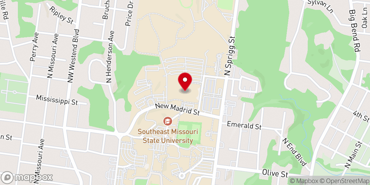 Map showing location of Show Me Center