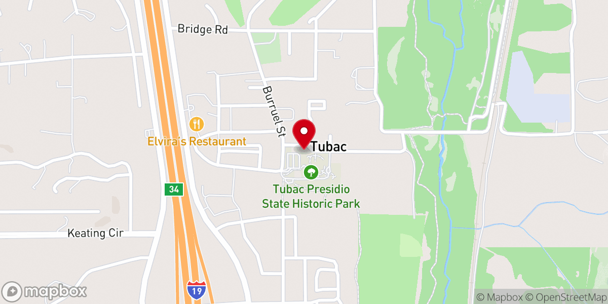 Map showing location of St Ann's Catholic Church, Tubac