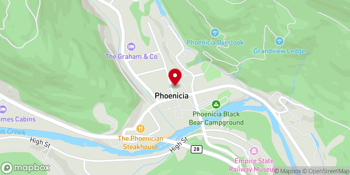 Map showing location of Phoenicia Playhouse Community Theatre