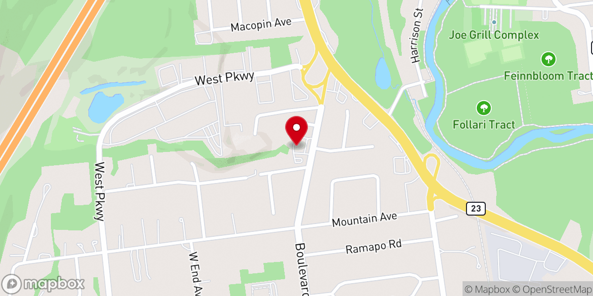 Map showing location of Pompton Plains Reformed Bible Church