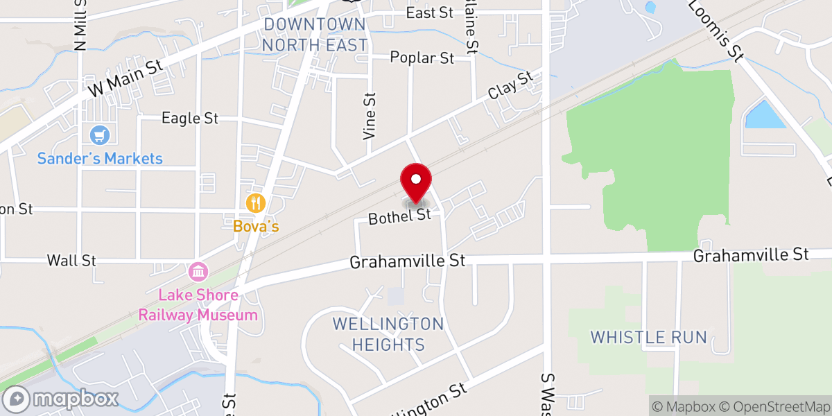 Map showing location of North East Comm Food Pantry