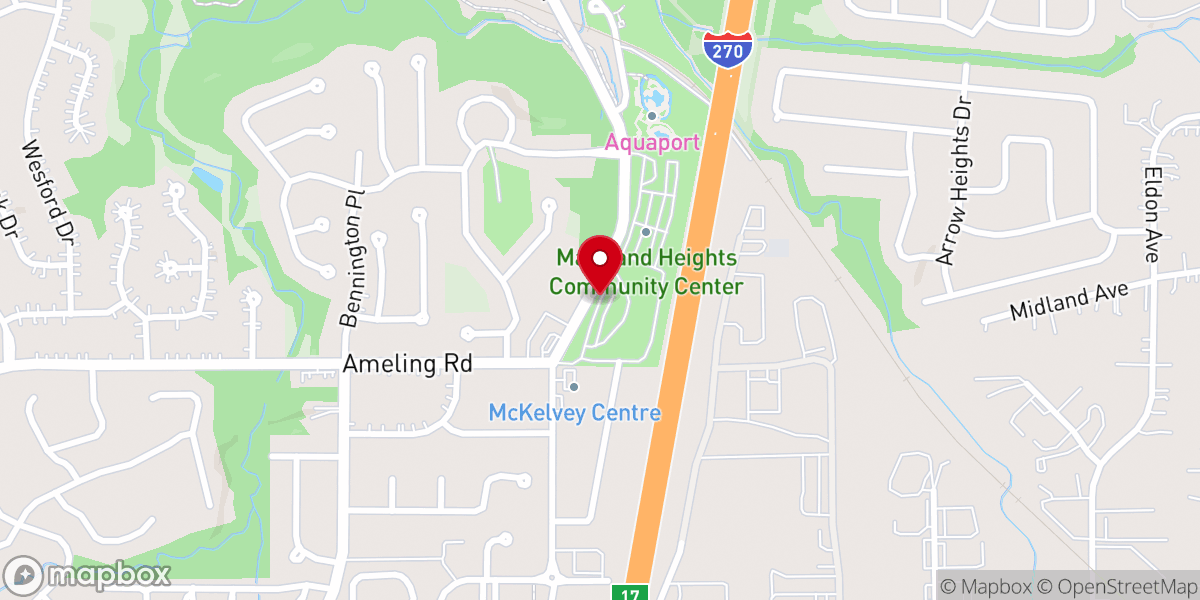 Map showing location of Maryland Heights Church of Christ