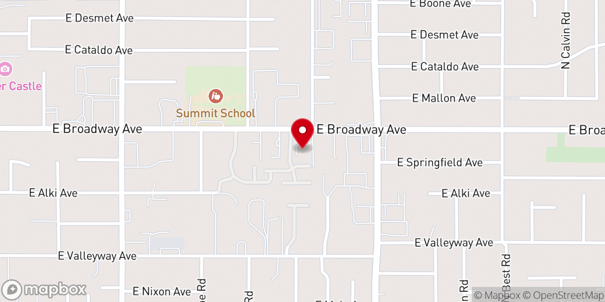 Map showing location of Opportunity Baptist Church