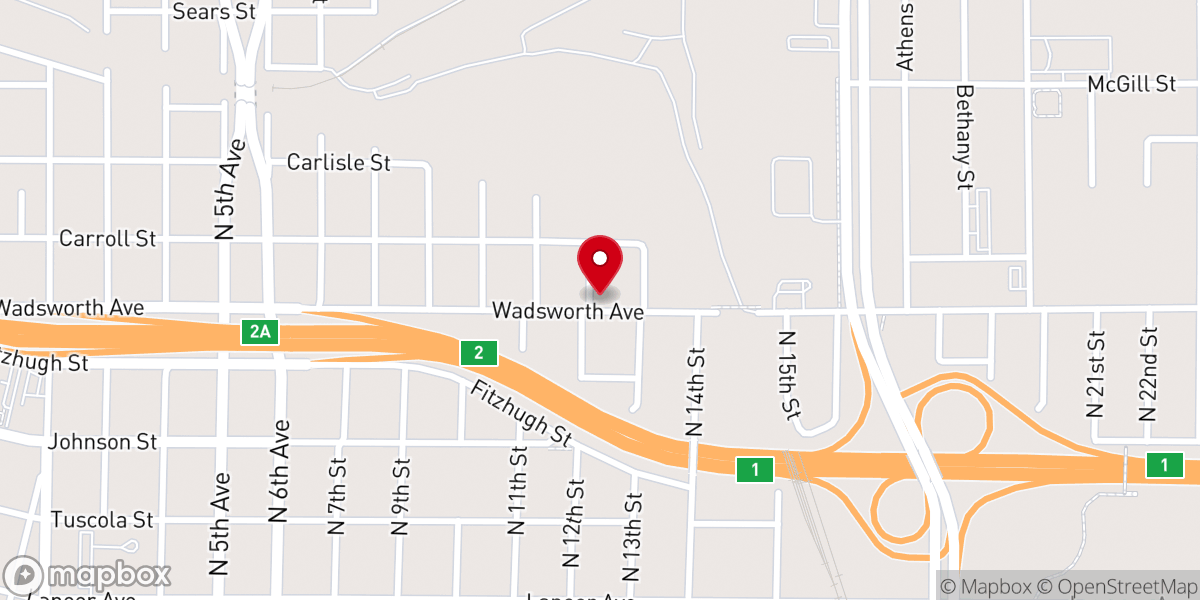 Map showing location of Mt Carmel Baptist Church