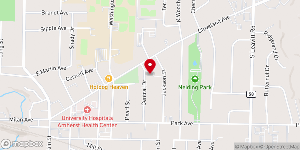 Map showing location of St Paul Lutheran Church
