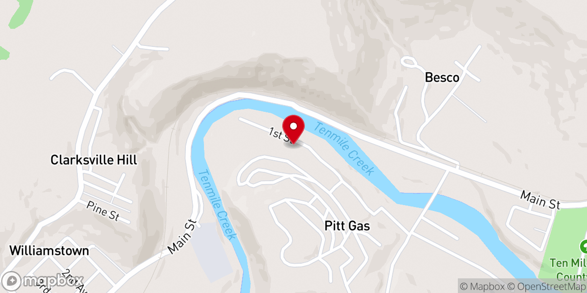 Map showing location of First Baptist Church of Clarksville