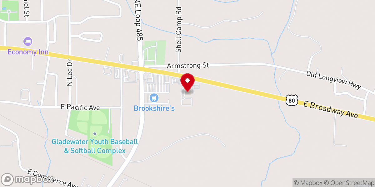 Map showing location of Bailey's Hardware