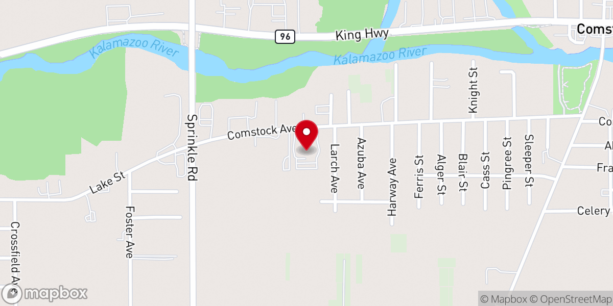 Map showing location of Comstock Christian Reformed Church