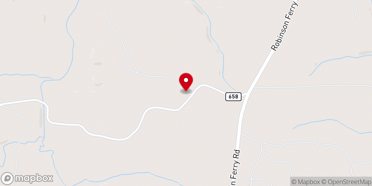 Map showing location of Mount Olive Church