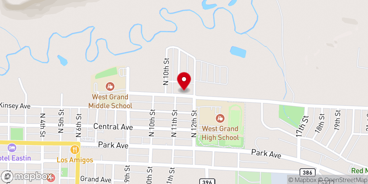 Map showing location of Valley Life Church