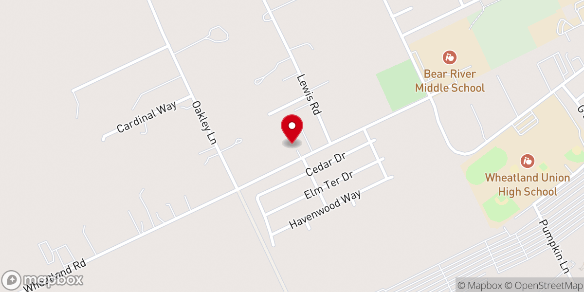Map showing location of Wheatland Community Fellowship