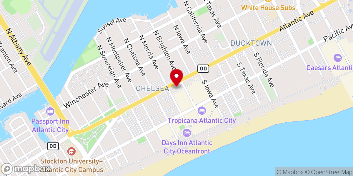 Map showing location of Chelsea Baptist Church