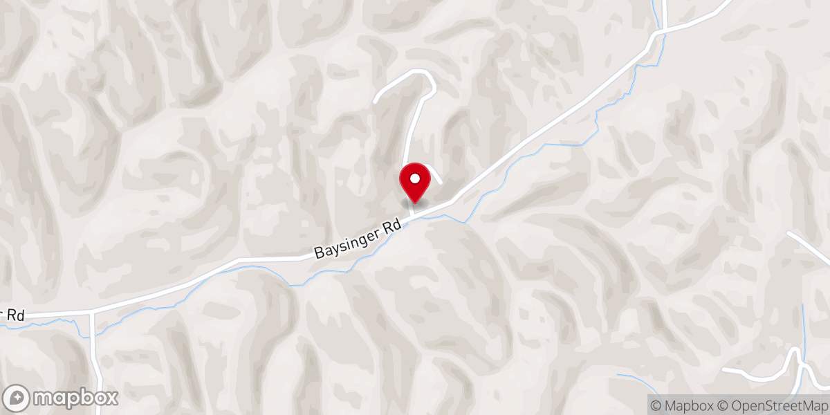 Map showing location of Basinger Chapel Church